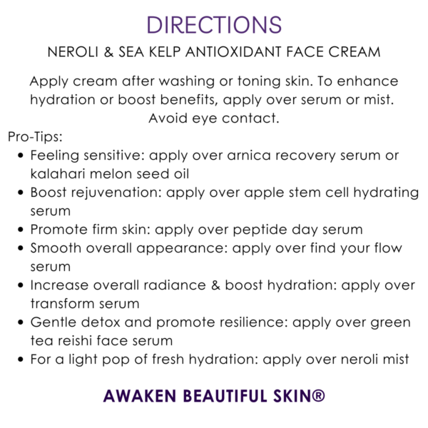 directions rosehip & sea kelp antioxidant face cream