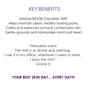 Key benefits sandalwood chamomile calming mist