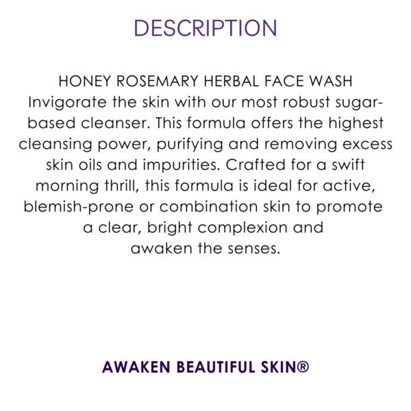 description honey rosemary herbal face wash