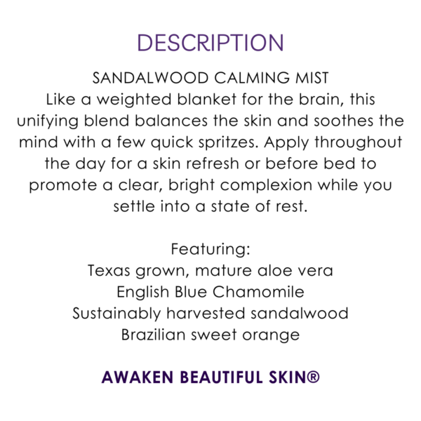 description sandalwood chamomile calming mist