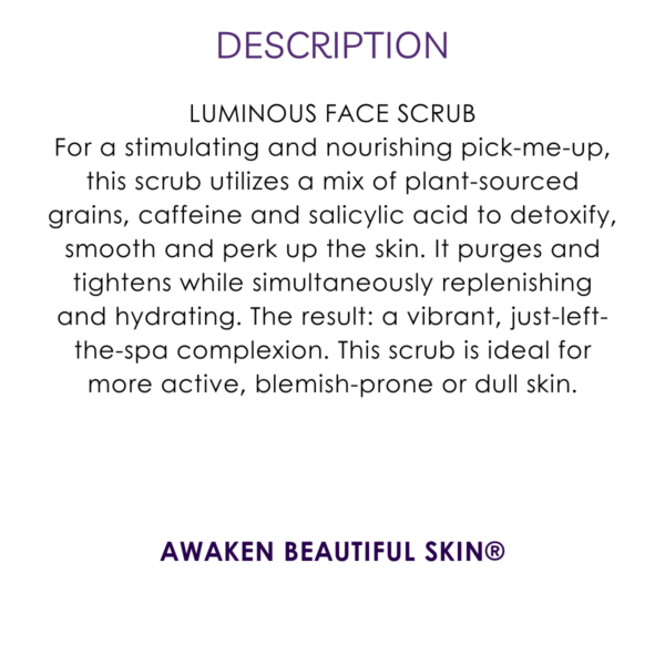 description walnut honey tea luminous face scrub