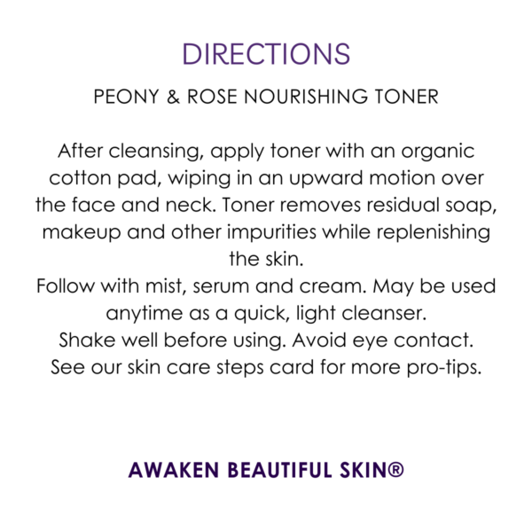 directions peony rose nourishing toner