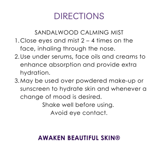 directions sandalwood chamomile calming mist