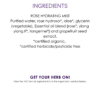 ingredients rose tangerine hydrating mist