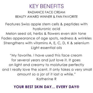 Key benefits Stem Cell & Peptide Radiance Face Cream