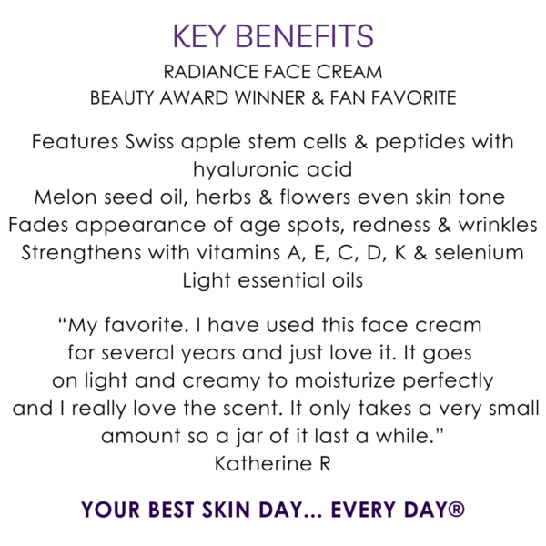 Key benefits Stem Cell & Peptide Radiance Face Cream