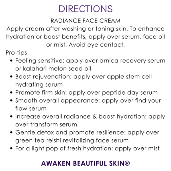 directions stem cell & peptide radiance face cream