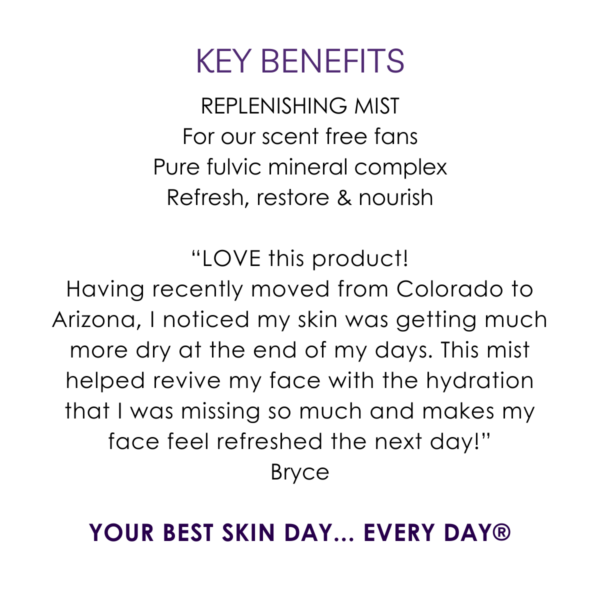 Key benefits fulvic mineral & amino acid replenishing mist