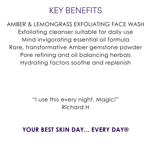 Key benefits men’s lemongrass & bamboo exfoliating face wash