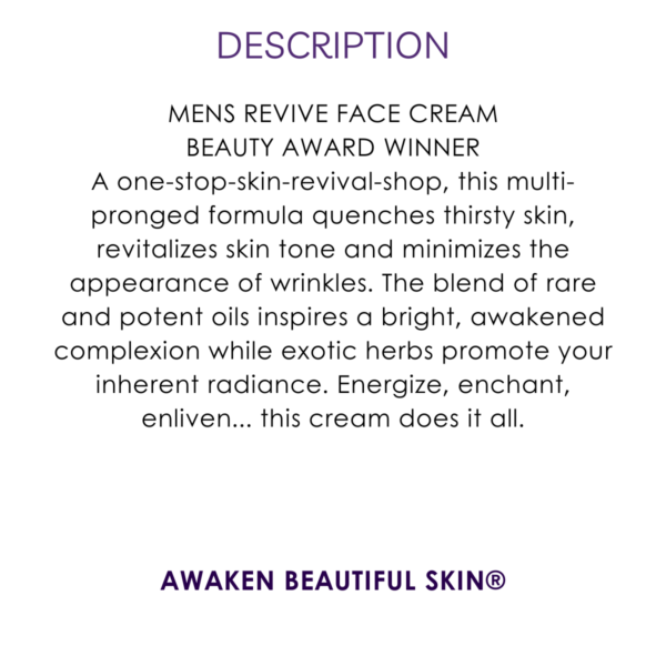 description men’s green tea & hyaluronic revive face cream