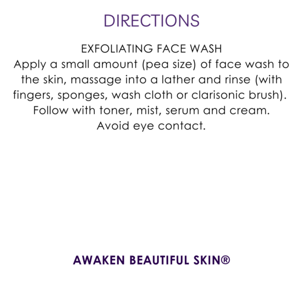 directions exfoliating daily face wash with aloe and lavender