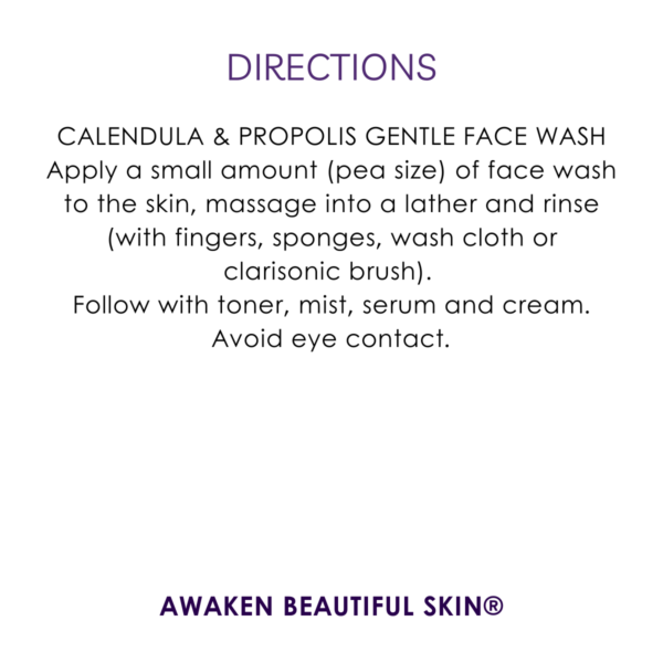 directions calendula & propolis gentle face wash