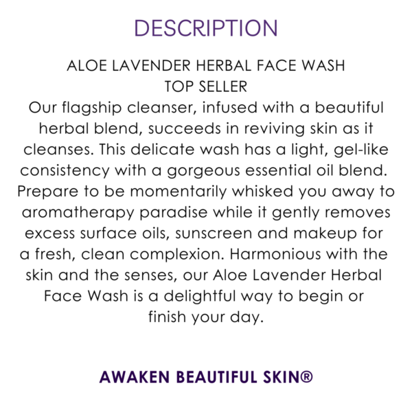 description aloe lavender herbal face wash