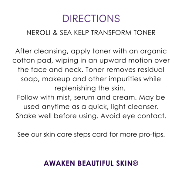 directions neroli sea kelp transform toner