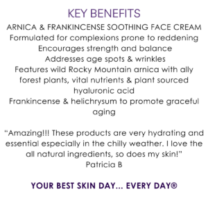 Key benefits Arnica & Frankincense Soothing Face Cream