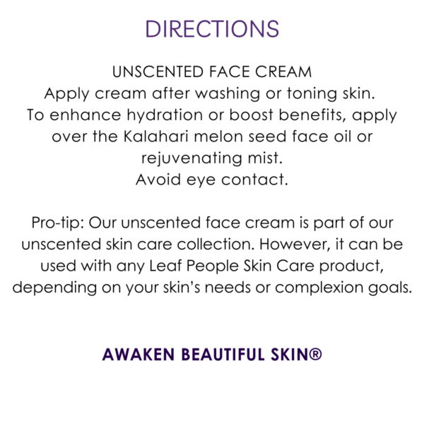 directions pomegranate & cherry kernel unscented face cream