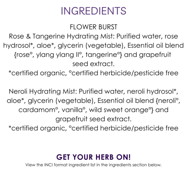 ingredients rose tangerine hydrating mist