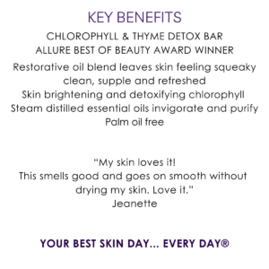 key benefits chlorophyll & thyme detox bar