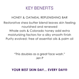 Key benefits honey & oatmeal replenishing face & body bar