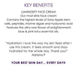 Key benefits Stem Cell & Blue Lotus Luminosity Face Cream