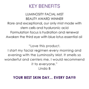 Key benefits stem cell & blue lotus luminosity mist