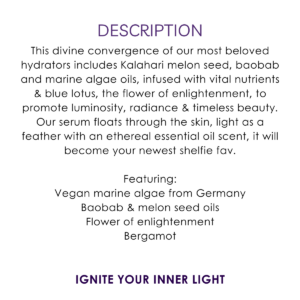 description blue lotus & bergamot luminosity face serum