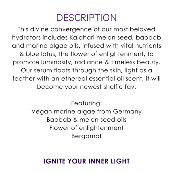 description blue lotus & bergamot luminosity face serum