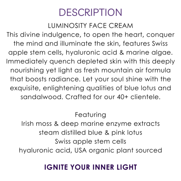 description stem cell & blue lotus luminosity face cream