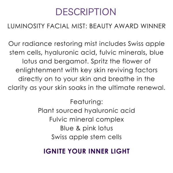 description stem cell & blue lotus luminosity mist