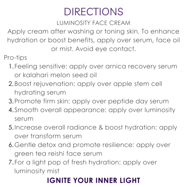 directions stem cell & blue lotus luminosity face cream