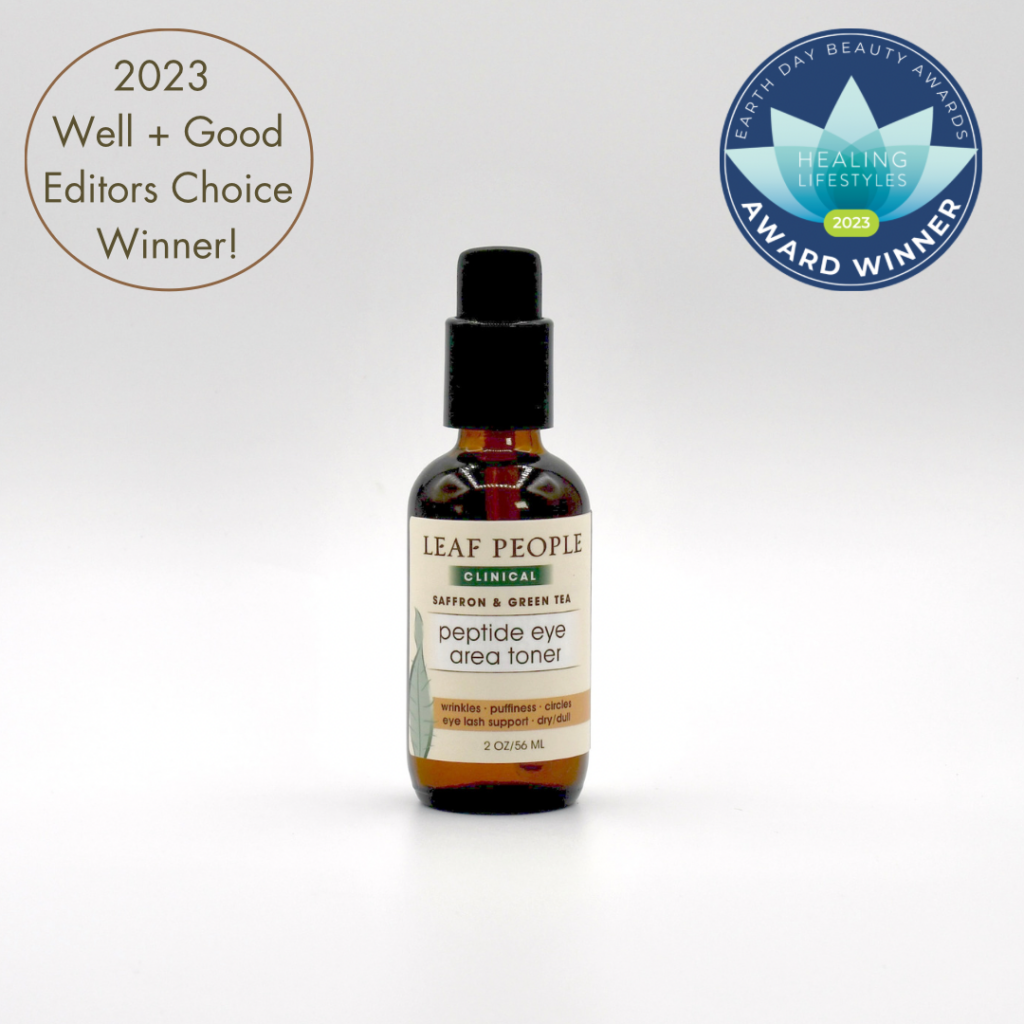Winner - Well + Good Editors Choice Award | Healing Lifestyles Earth Day Beauty Award | saffron & green tea eye area toner