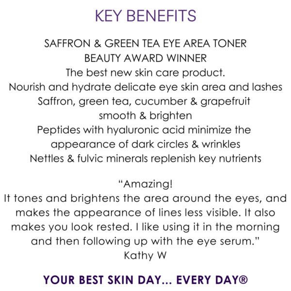 Key benefits saffron & green tea peptide eye area toner