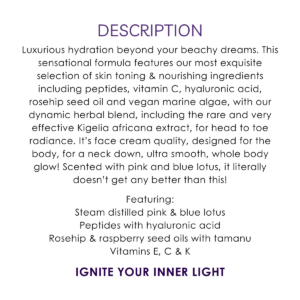 description luminosity body lotion