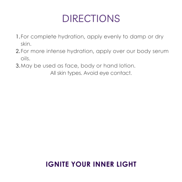 directions luminosity body lotion